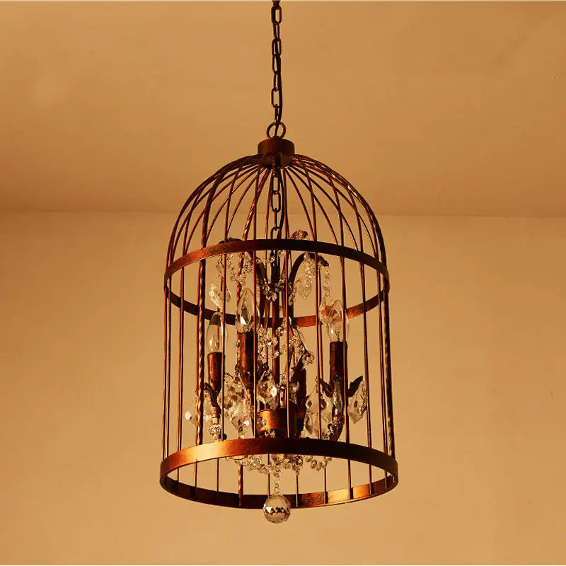 Afralia Crystal Bird Cage Chandelier - Elegant Ceiling Light for Dining Room & Bedroom