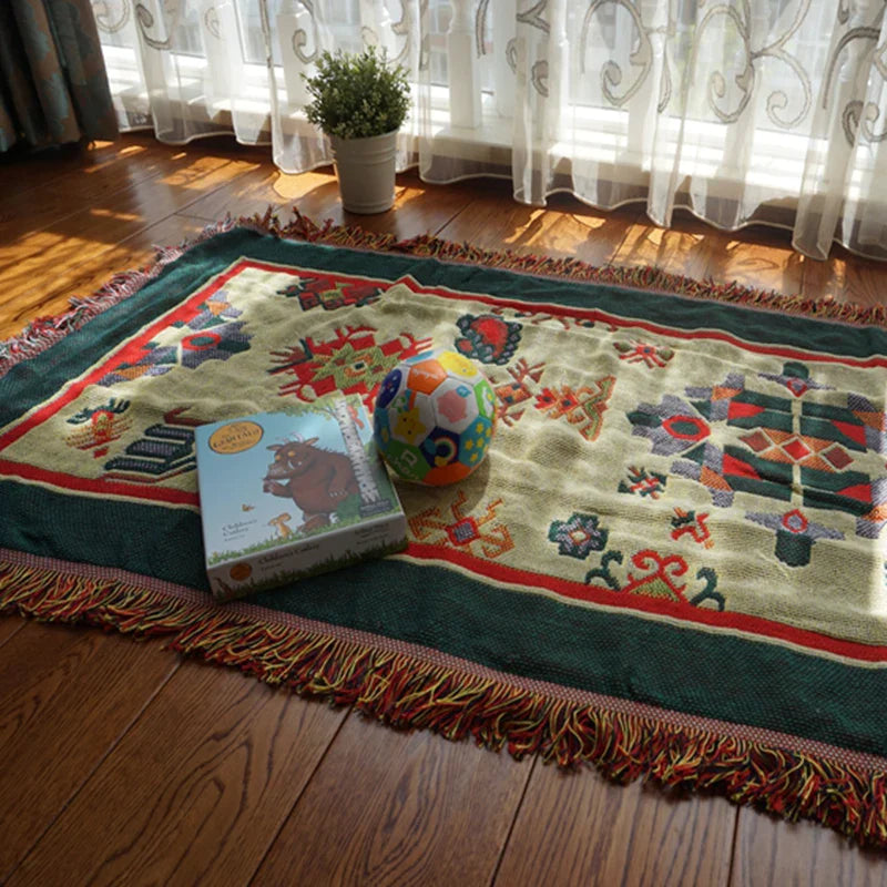 Afralia™ Boho Jacquard Knitted Double-Sided Throw Blanket