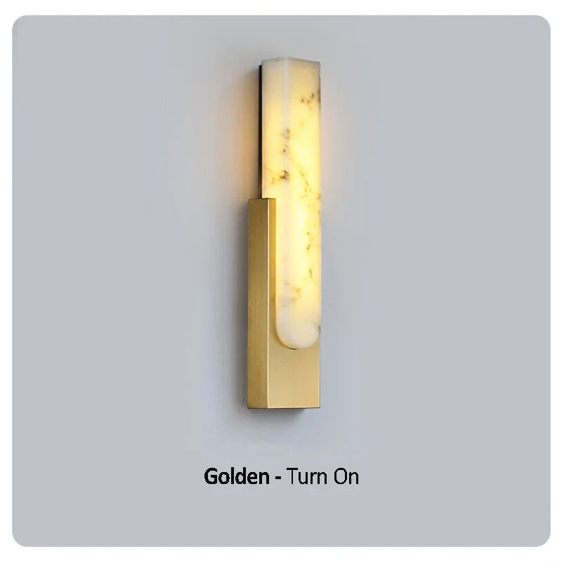 Afralia™ Marble Wall Lamp Sconce LED Light for Luxury Bedroom Decor