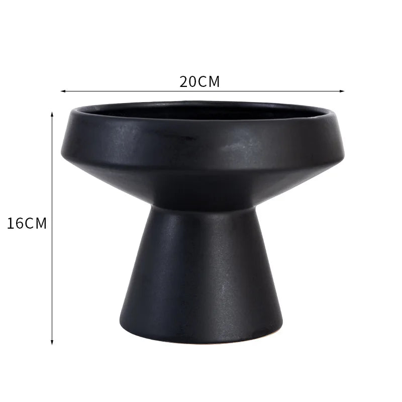 Afralia™ White Ceramic Round Flower Vase Pot for Home Decoration