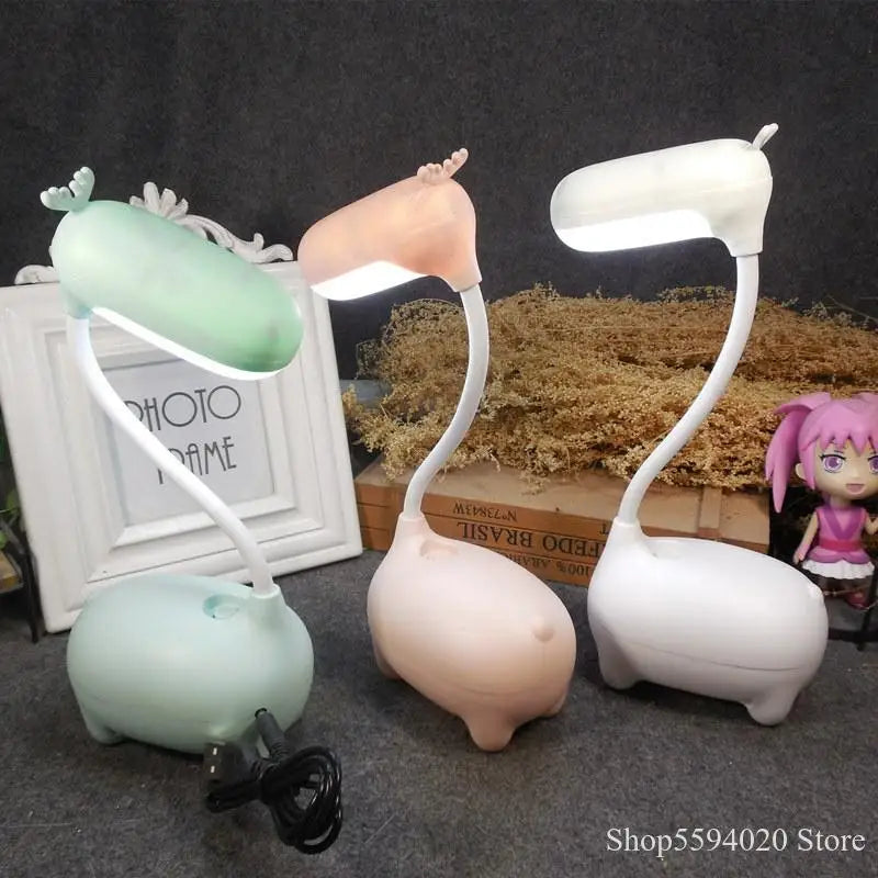 Afralia™ Elk Night Lamp: Cute Animal LED Desk Lamp for Children's Bedroom