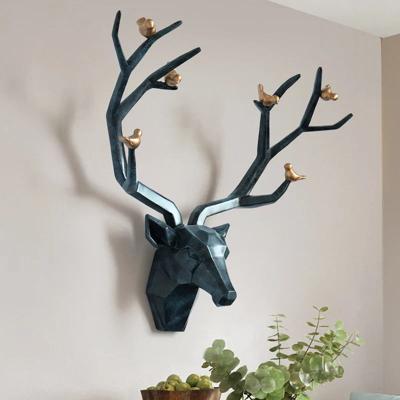 Afralia™ Deer Head Wall Decor Sculpture | Modern Abstract Animal Statue for Home Decor