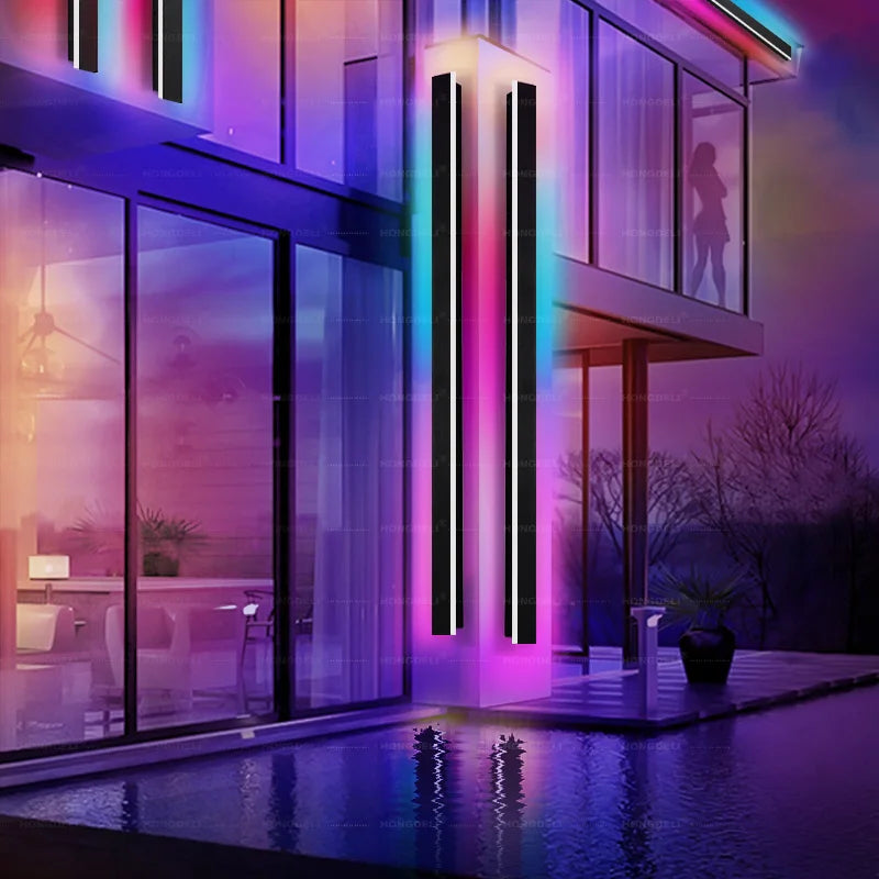 Afralia™ RGB Outdoor Wall Lamp: 7-Color Garden & Porch Atmosphere Light