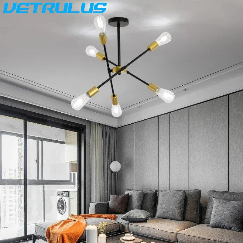 Afralia™ Iron Sputnik Chandelier: Modern Nordic Design Ceiling Light for Living Dining Room