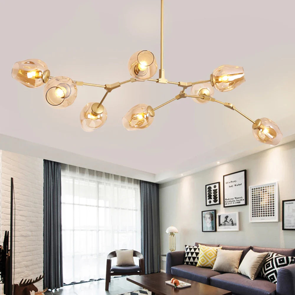 Afralia™ Modern Nordic Glass Chandelier for Home Decoration