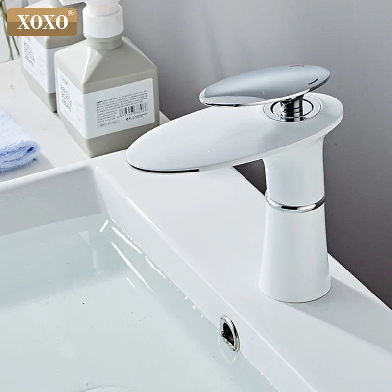 Afralia™ Waterfall Basin Faucet Single Handle Mixer Tap for Bathroom