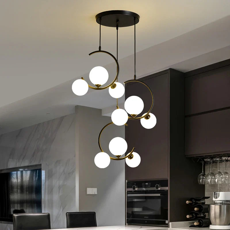 Afralia™ Glass Ball Pendant Light | Modern Nordic G9 LED Lamp for Living Room & Bedroom