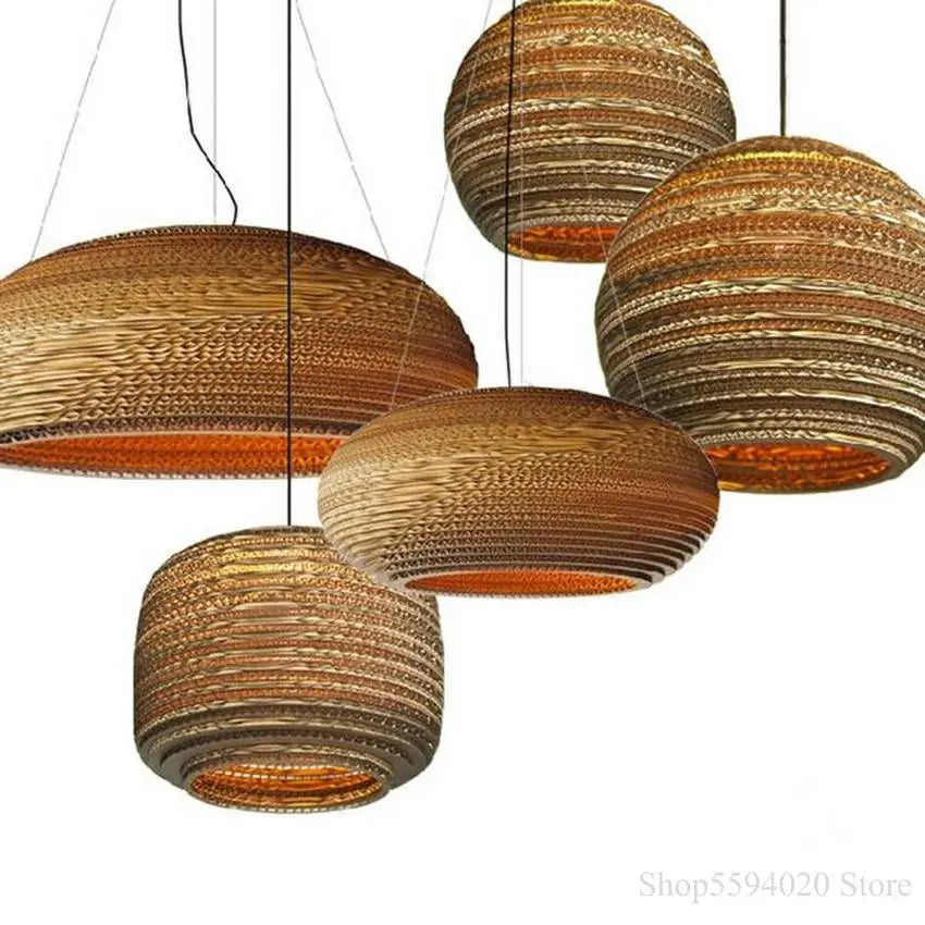 Afralia™ Chinese Paper Pendant Light for Restaurant Living Room, Southeast Asian Style