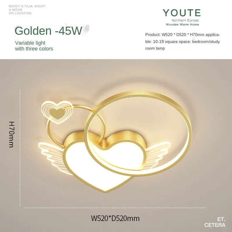 Afralia™ Heart Shape LED Ceiling Light for Girls Room, Bedroom, or Children's Room