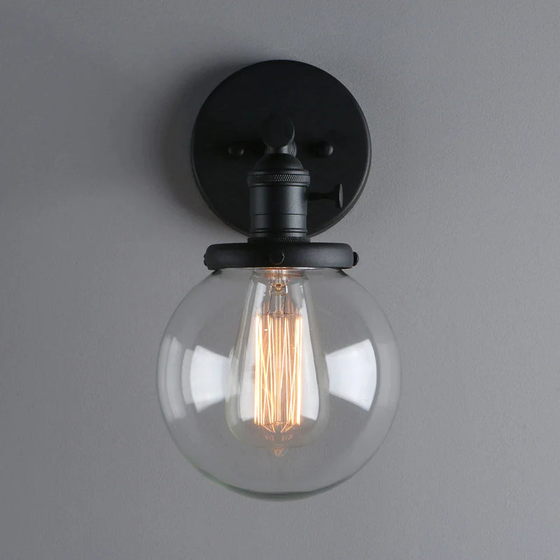 Afralia™ Industrial Glass Canopy Wall Sconce Light for Kitchen Bathroom Corridor