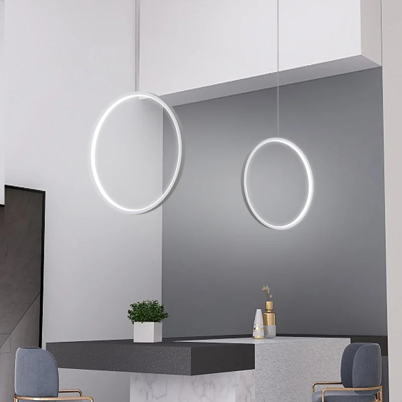 Afralia™ Modern Circle Pendant Lamp Single Head LED Hanging Light for Indoor Dining Room