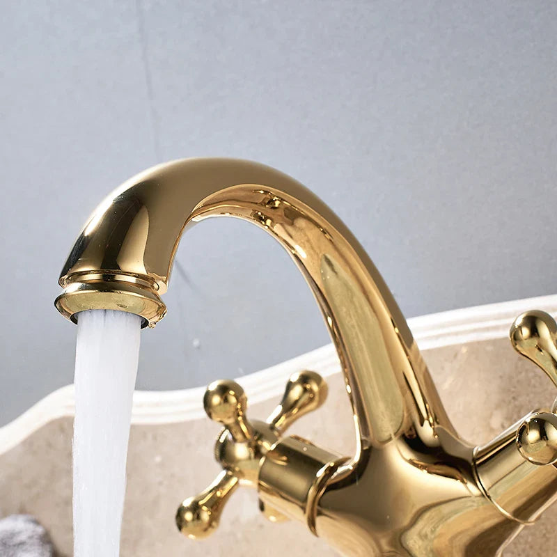 Afralia™ Solid Brass Bathroom Basin Faucet Mixer Tap Single Handle Single Hole Deck Mounted