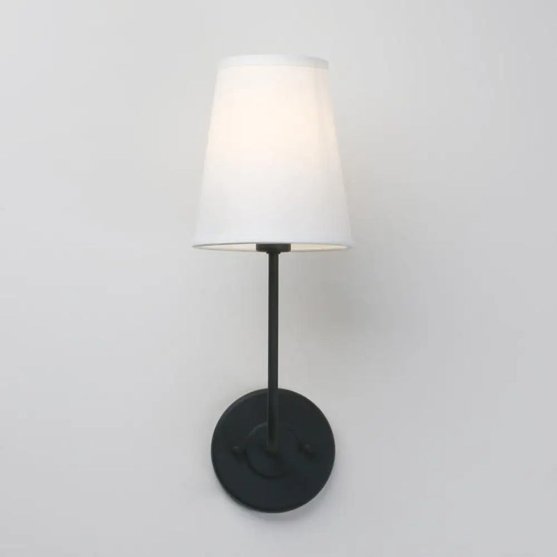 Afralia™ Flared Funnel White Fabric Shade Wall Light: Classic Country Industrial Design