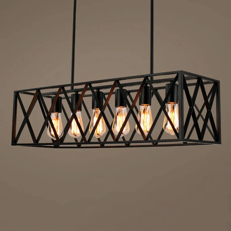 Afralia™ Vintage Industrial Hanging Lamp Chandelier for Living Room Loft Kitchen Dining Fixture