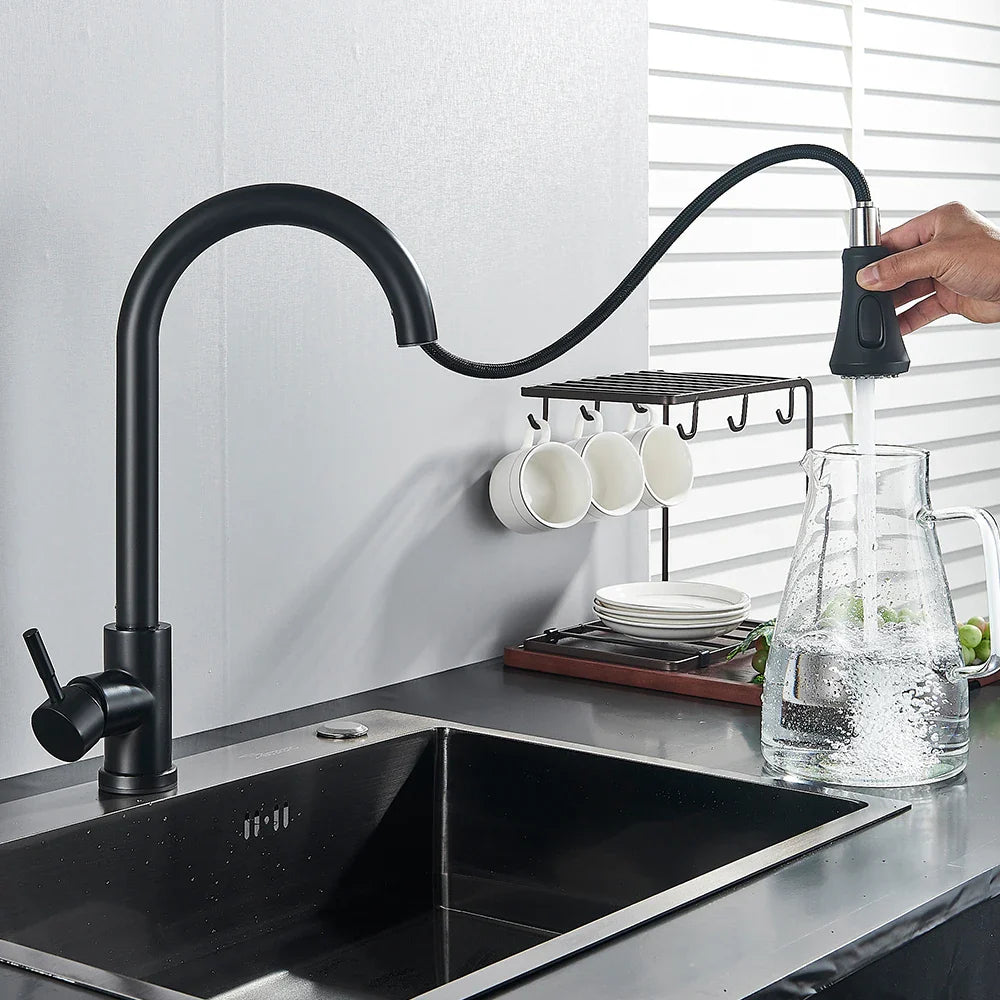 Afralia™ Smart Touch Kitchen Faucet - Brushed Gold 360° Crane Sensor Mixer Tap