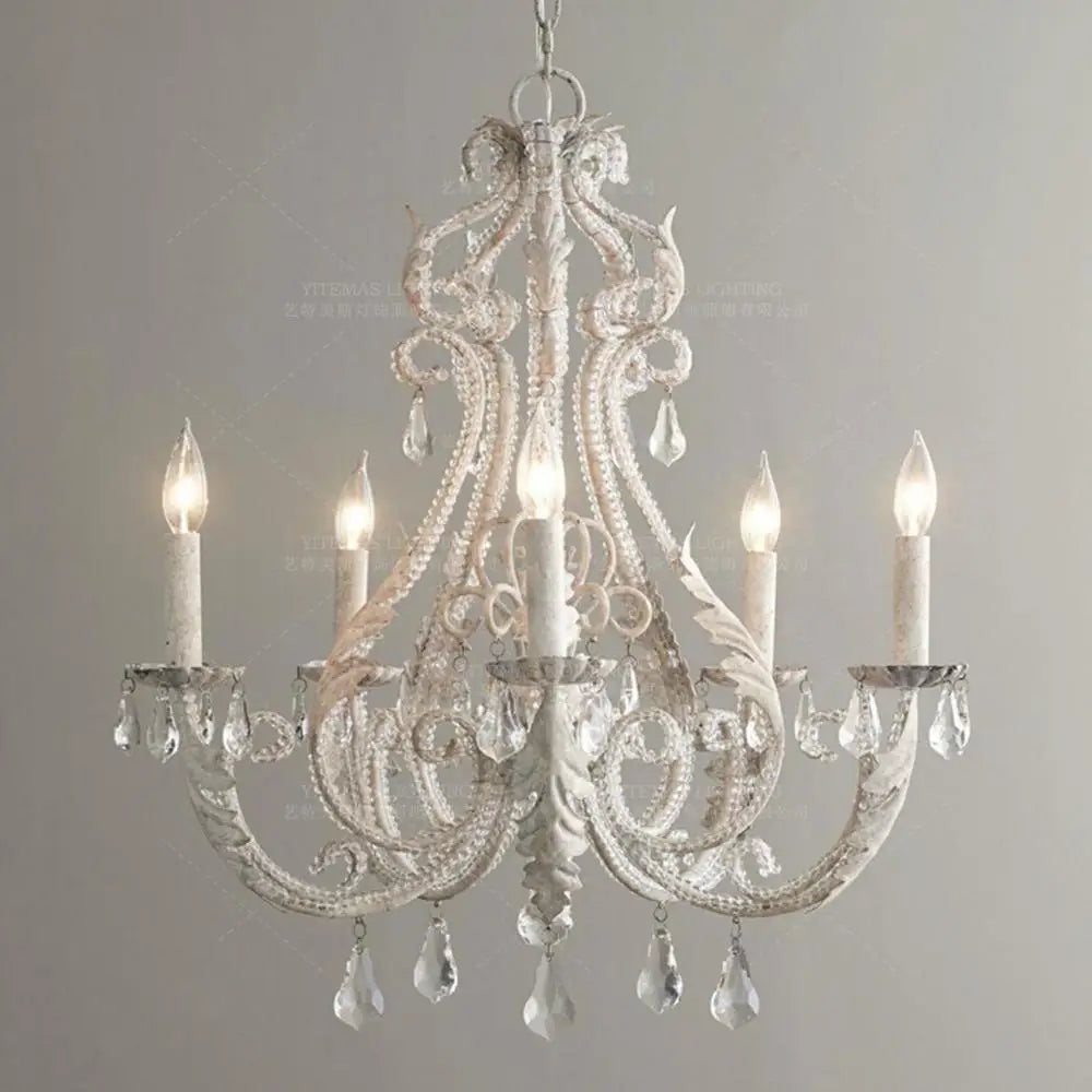 Afralia™ White Crystal Chandelier: Vintage Nordic Design for Living Room, Bedroom, Kitchen