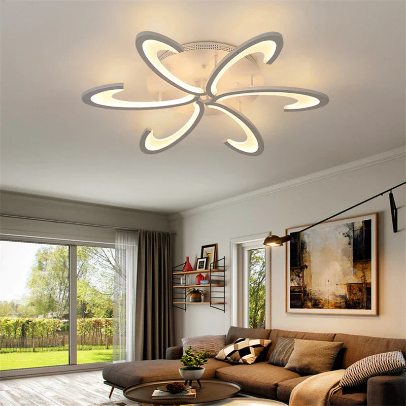 Afralia™ Modern Acrylic LED Chandelier Ceiling Light Fixture with RC Dimming – Indoor Plafon Lamp