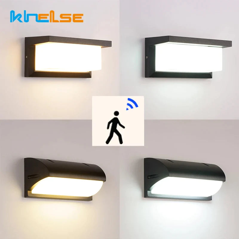 Afralia™ Outdoor 18W LED Wall Lamp with Radar Motion Sensor - Waterproof IP66 Wall Lighting Fixture