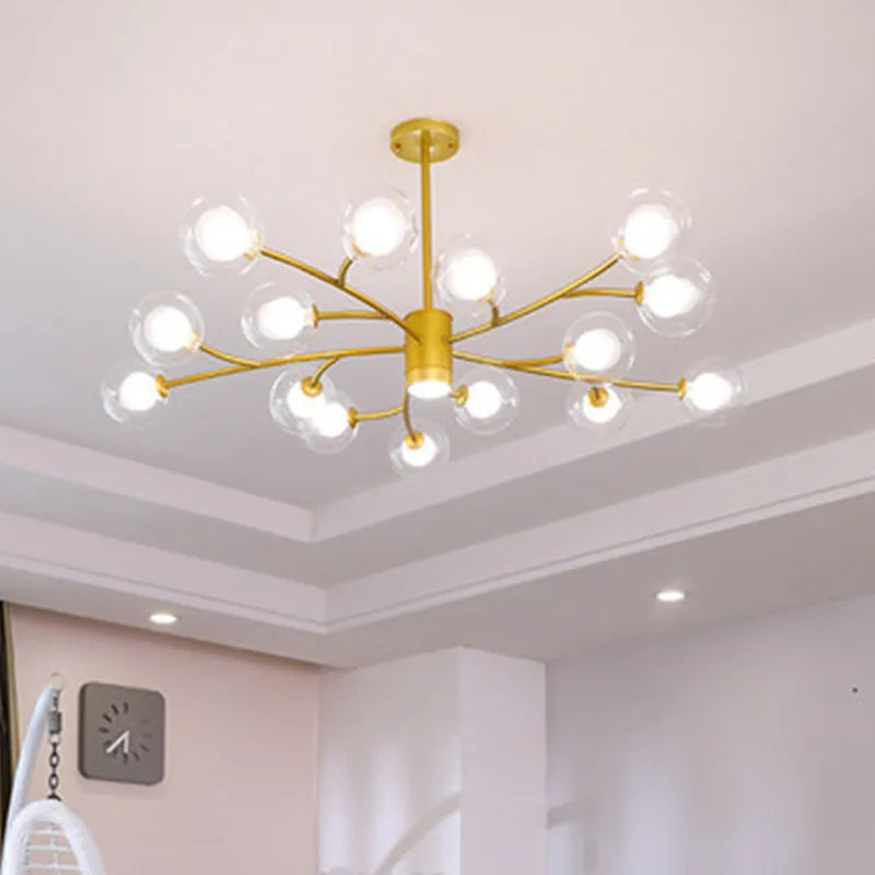 Afralia™ Black Glass Ball Molecule Chandelier - Nordic Luxury Design