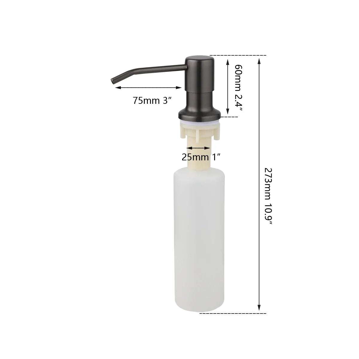 Afralia™ Grey/Rose Gold ABS Soap Dispenser for Kitchen Bathroom Sink, 6 Colors Liquid Soap
