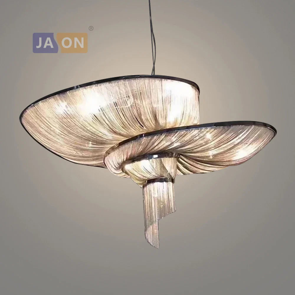 Afralia™ Art Deco Vintage LED Chain Pendant Lights for Dinning Room