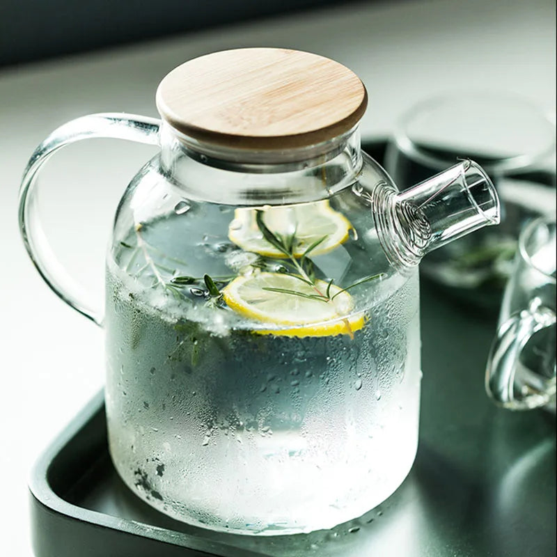 Afralia™ 1.8L Transparent Borosilicate Glass Teapot | Heat-Resistant Flower Tea Set