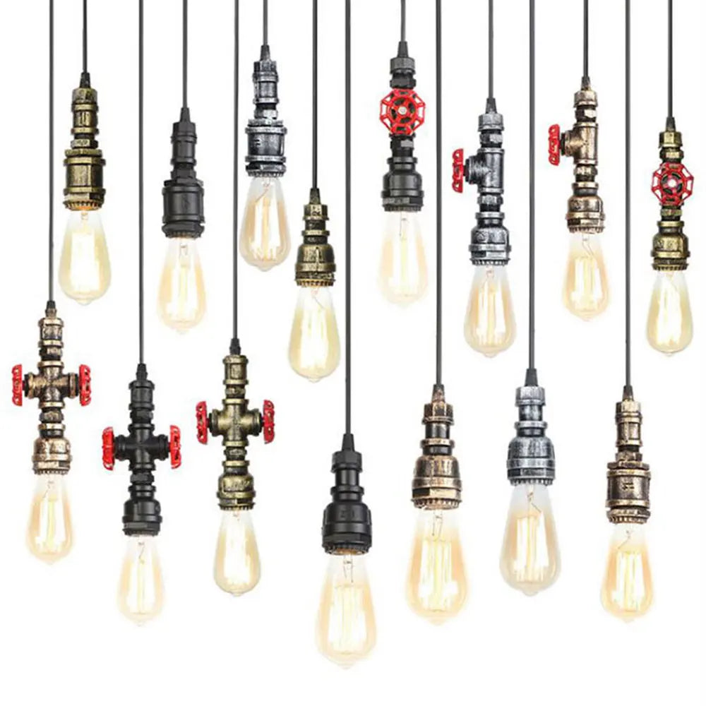 Afralia™ Industrial Iron Pipe Pendant Lights Vintage Ceiling Fixture