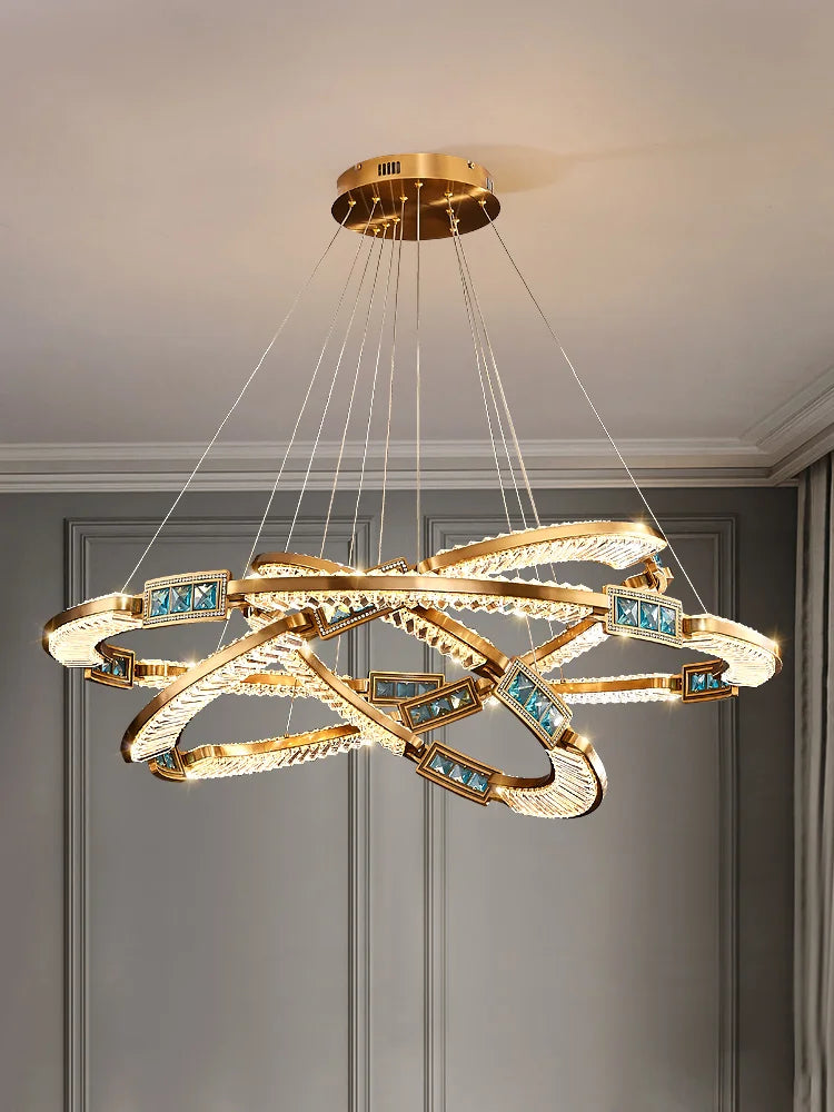 Afralia™ Modern K9 Crystal LED Ceiling Chandelier for Living Room, Bedroom, Kitchen - Nordic Design
