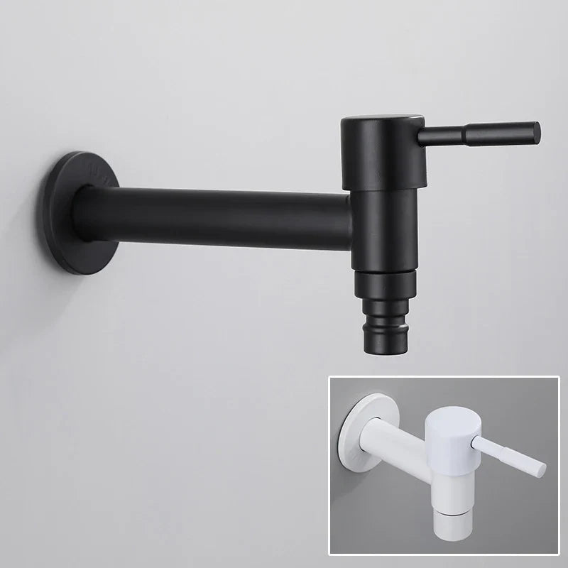 Afralia™ Stainless Steel Wall Mount Faucet Water Saving Garden Mop Taps