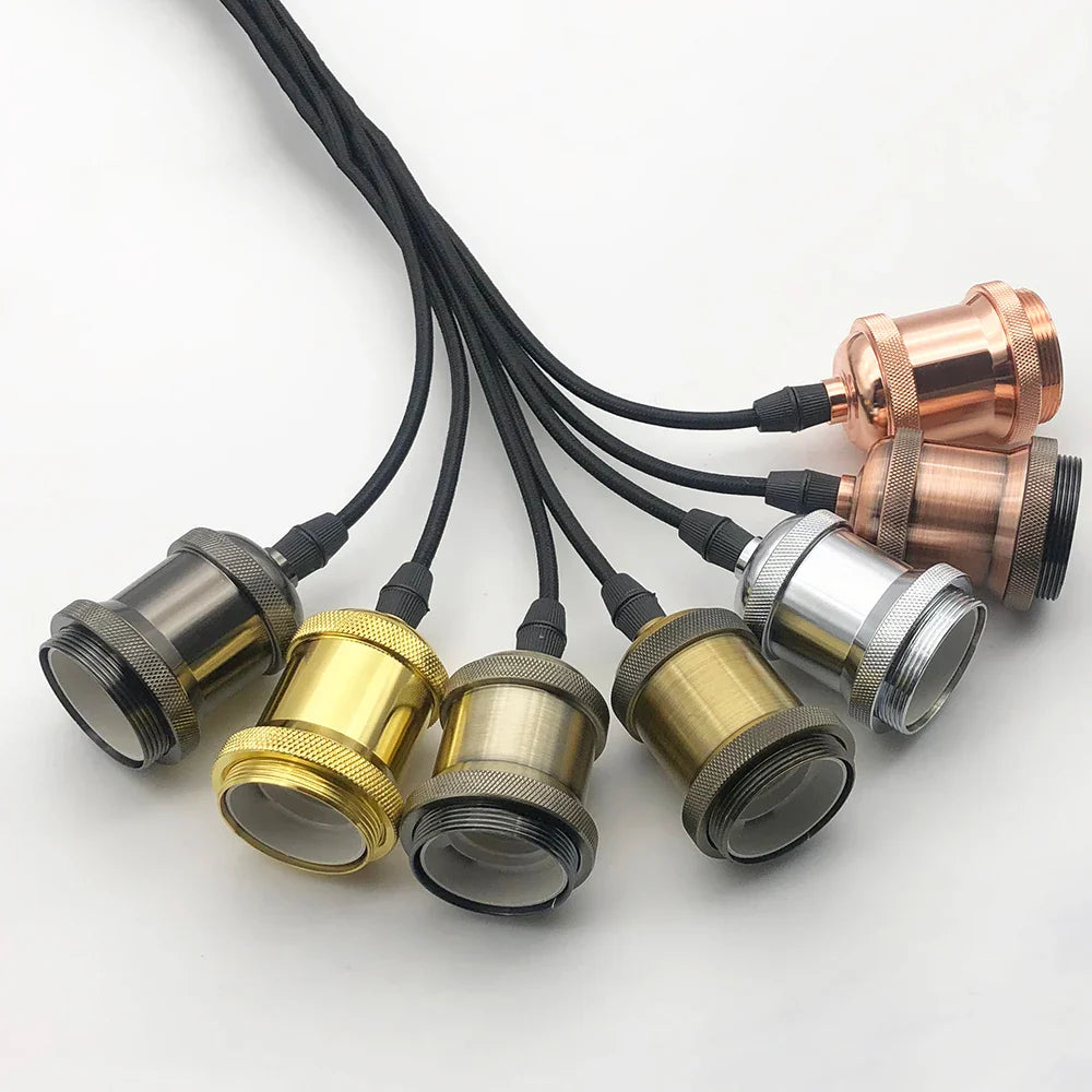 Afralia™ Industrial Pendant Light Lamp E27 90-265V Edison Bulb Holder Loft Home Decor