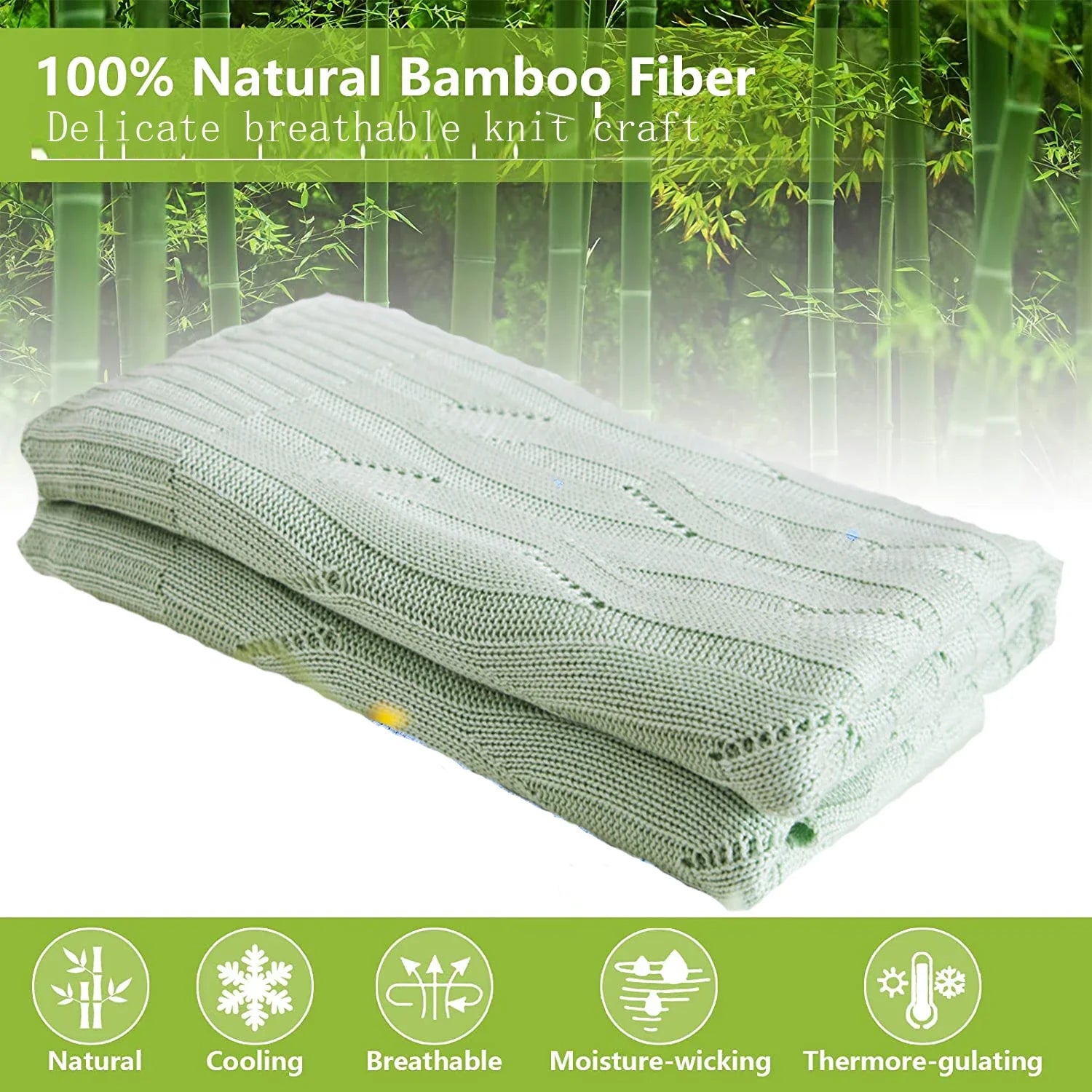 Afralia™ Bamboo Knitted Cooling Blanket - Queen Size