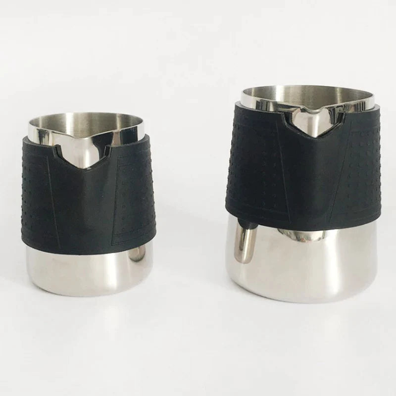 Afralia™ Stainless Steel Milk Frothing Pitcher with Silicone Sleeves - 12oz Cappuccino Latte Art Cup