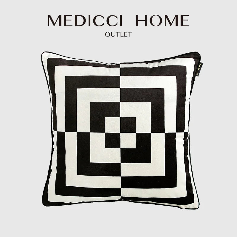 Afralia™ Geometric Maze Pattern Lumbar Pillow Case for Home Decor