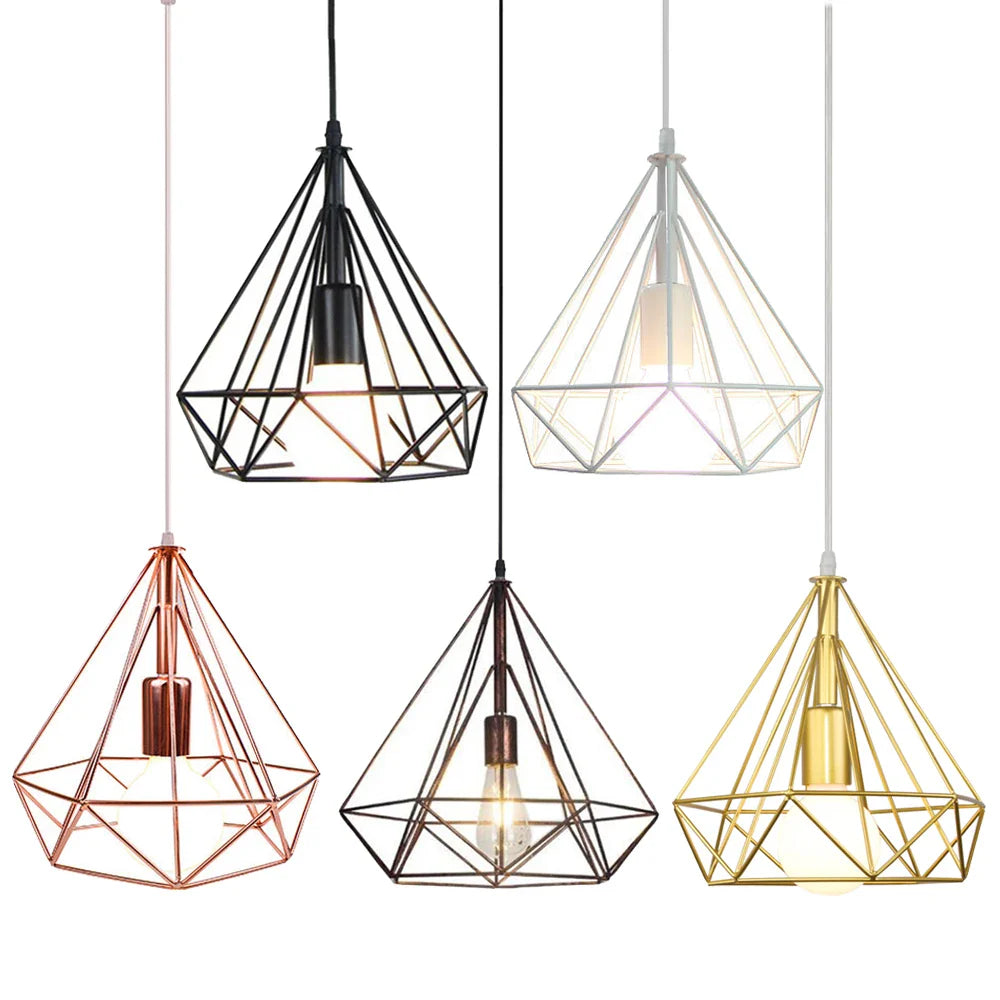 Afralia™ Vintage Industrial Loft Cage Pendant Light for Kitchen Island Living Room