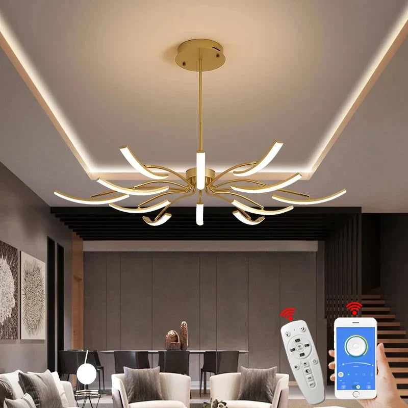 Afralia™ Modern LED Chandelier - Matte Black/White Finish, Adjustable for Living Room, Bedroom.