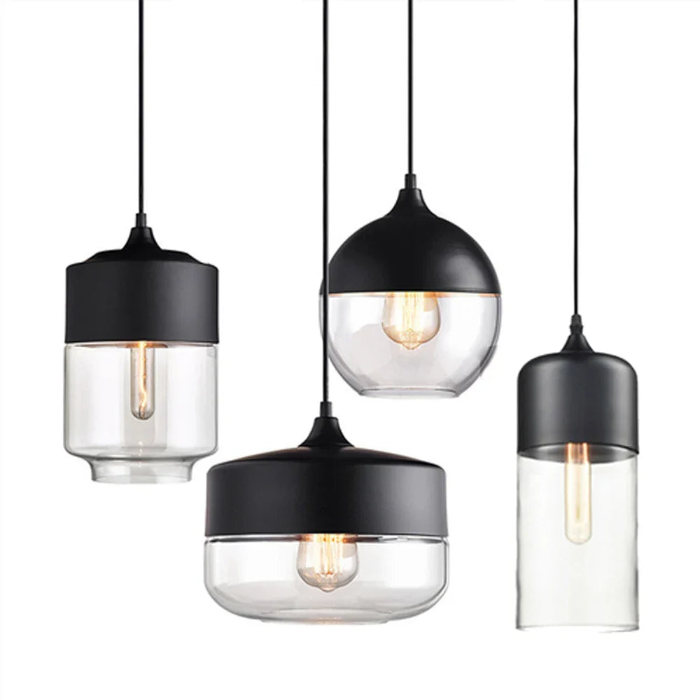 Afralia™ Modern Loft Glass Pendant Lamp LED Hanging Lights - Kitchen, Restaurant, Living Room