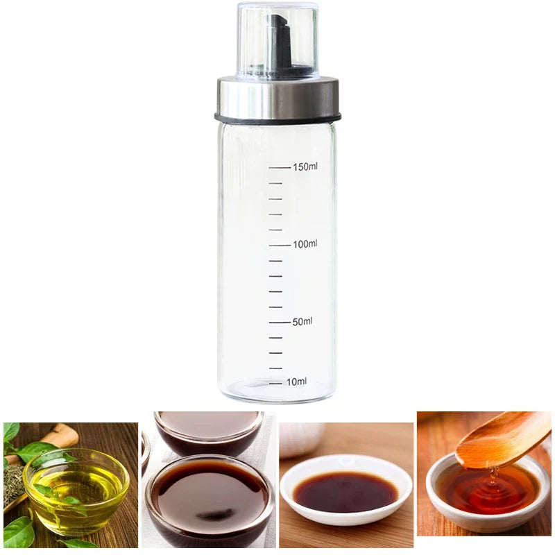 Afralia™ Leak Proof Glass Condiment Bottle Set, 150/300/450ml