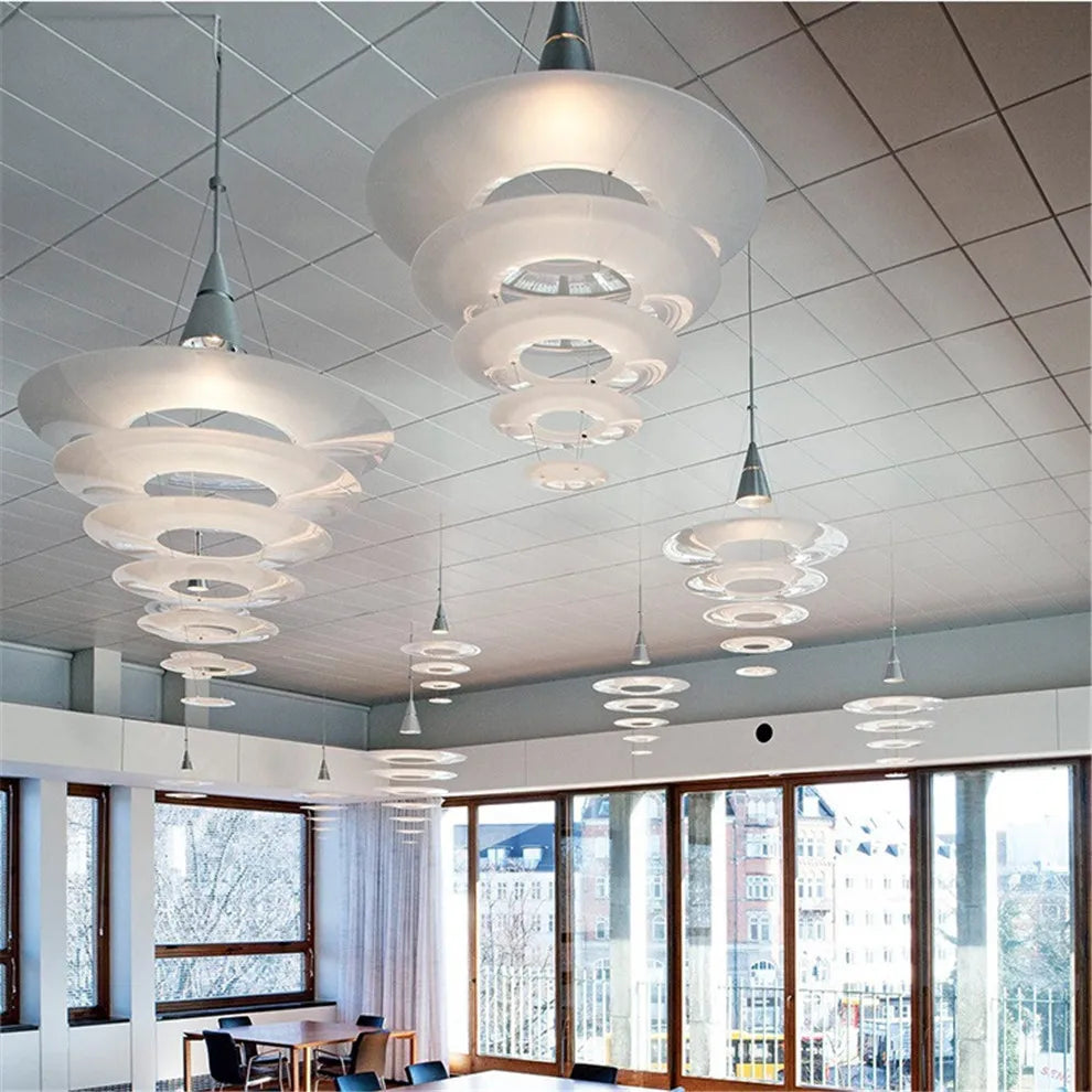 Afralia™ Spiral Acrylic Ring LED Pendant Light - White Nordic Designer Minimalist Lamp