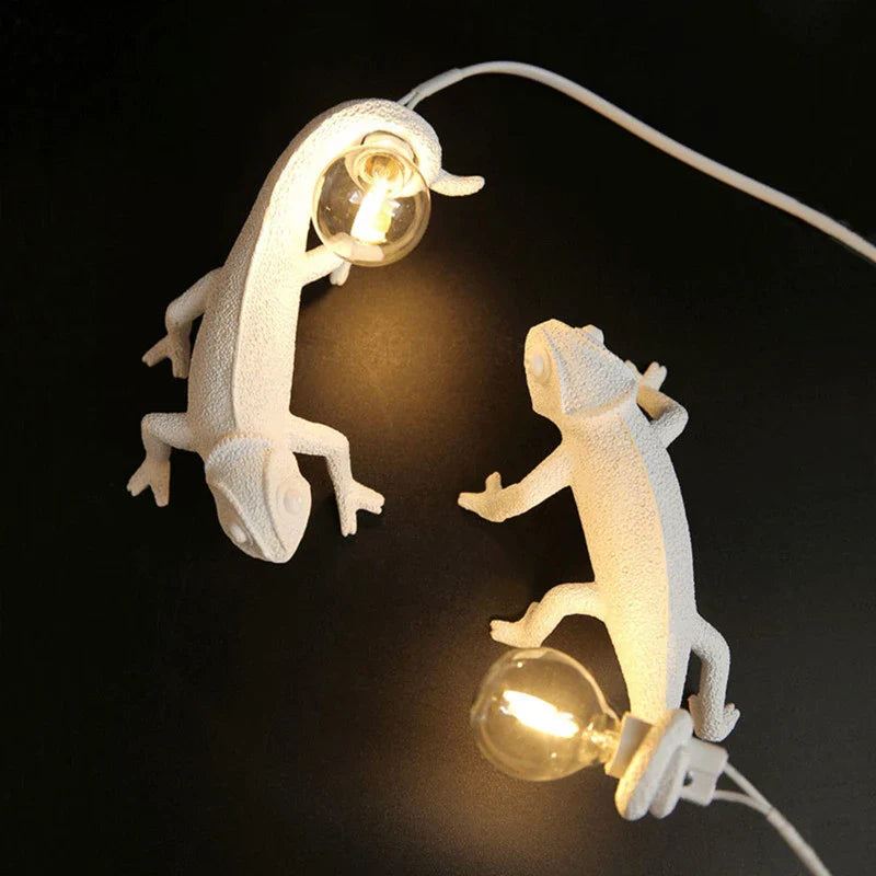 Afralia™ Chameleon Figure Resin LED Wall Lamp Nordic Animal Night Light