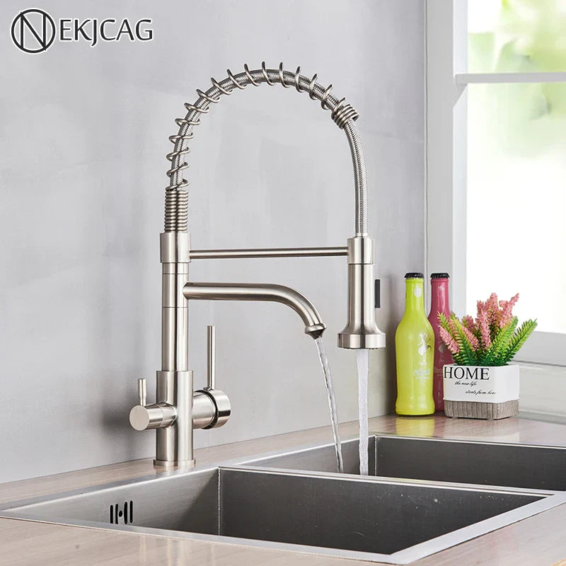 Afralia™ Dual Mode Water Filter Kitchen Faucet with 360 Rotation and Hot Cold Mixer