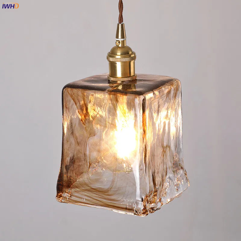 Afralia™ Glass Copper Pendant Lights for Dinning Living Room Decor