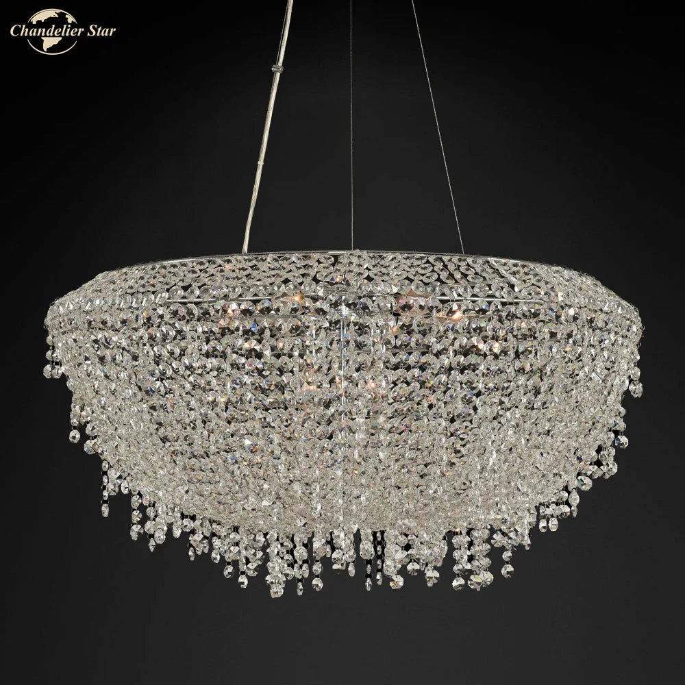 Afralia™ Modern Luxury K9 Crystal Chandeliers for Living Room, Bedroom, Restaurant & Hotel