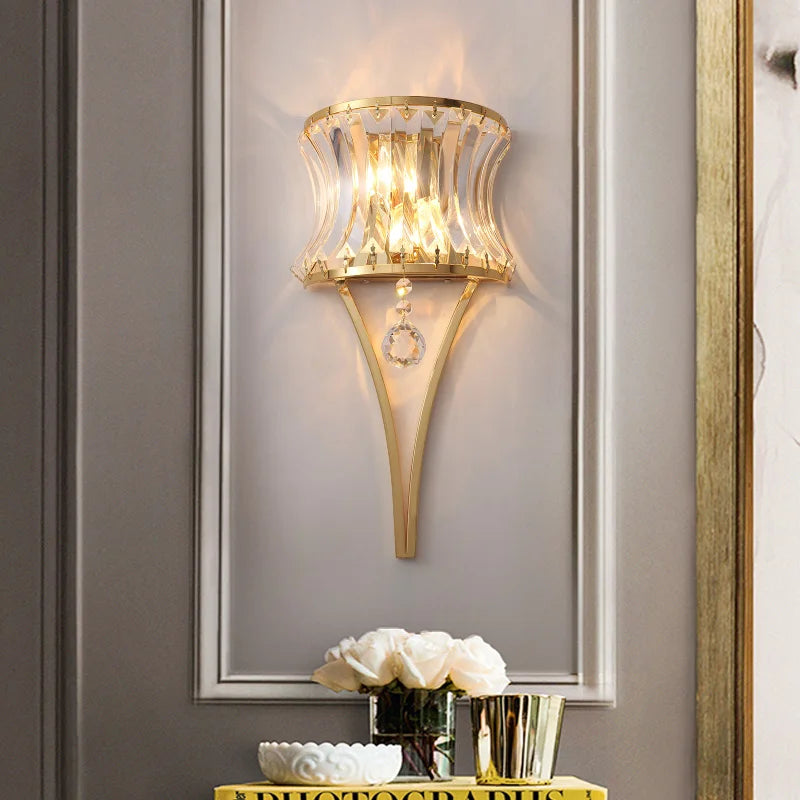 Afralia™ Teardrop Crystal Wall Lamp: Simplistic Luxury for Bedroom, Living Room, and Aisle