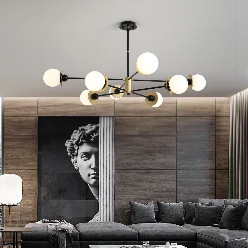 Afralia™ Modern Glass Ball LED Chandelier for Living Room, Dining Room, Study & Ceiling Lighting