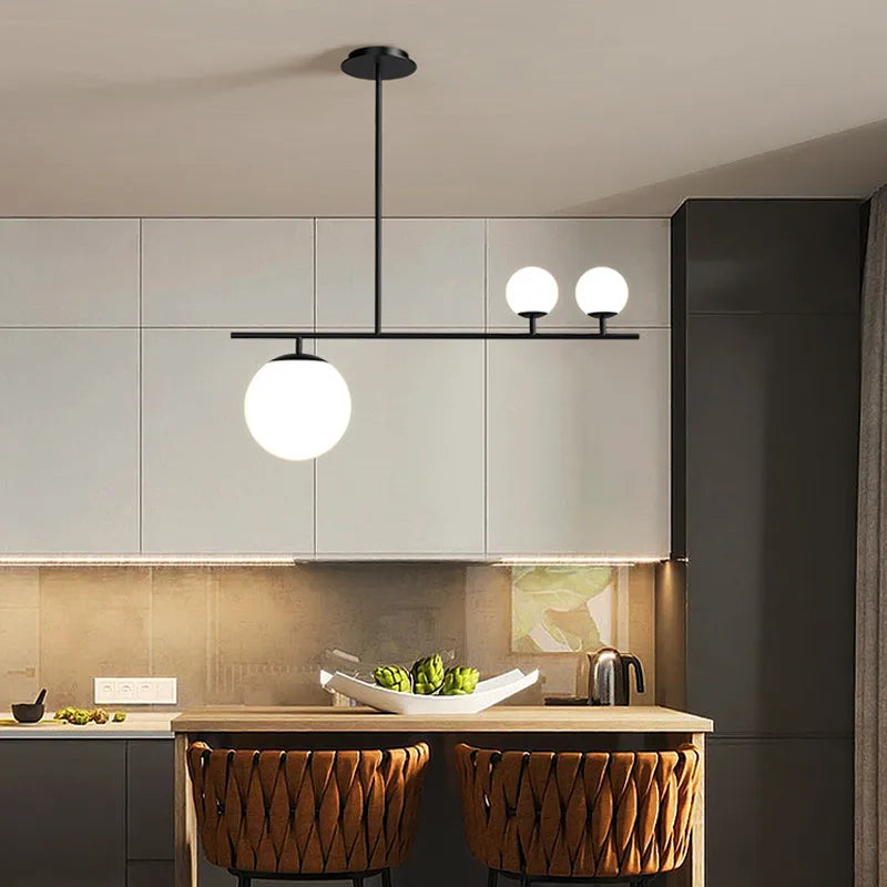 Afralia™ Black Golden Glass Chandelier for Home Décor and Lighting