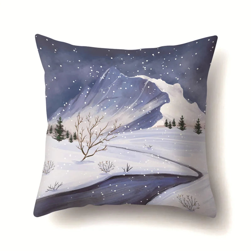 Afralia™ Christmas Deer Snow Pillow Case