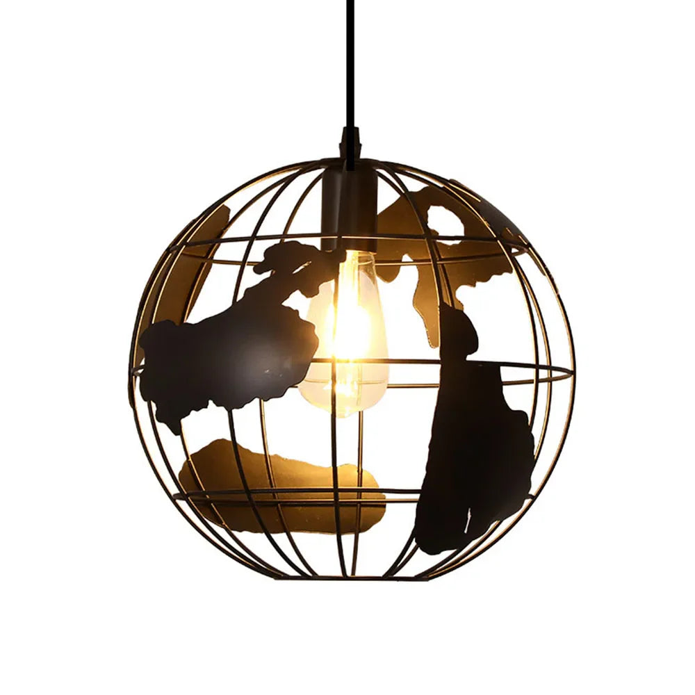 Afralia™ Black Metal Industrial Ceiling Light with E27 Socket for Living, Bedroom, Dining Room