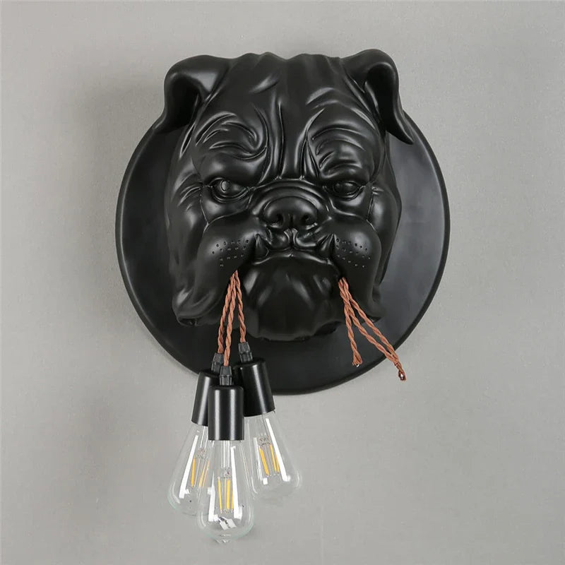 Afralia™ Bulldog Resin Wall Lamp for Living Room and Corridor Decor