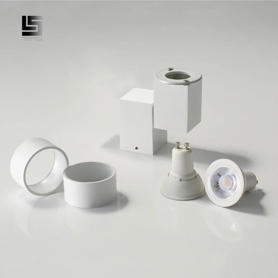 Afralia™ 5W Adjustable Angle Downlight Chrome/White/Black Surface Mount Warm/Natural White