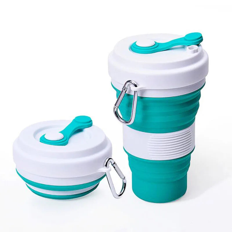 Afralia™ Silicone Folding Cup: 550ml Compact Telescopic Travel Coffee Cup